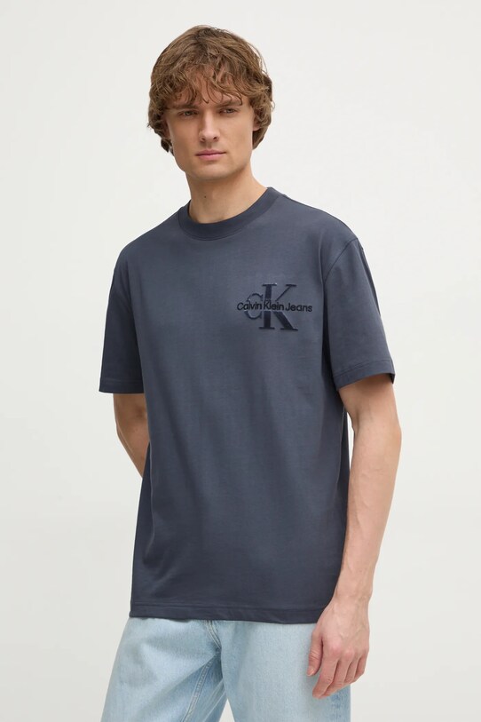 Бавовняна футболка Calvin Klein Jeans бавовна блакитний J30J327107