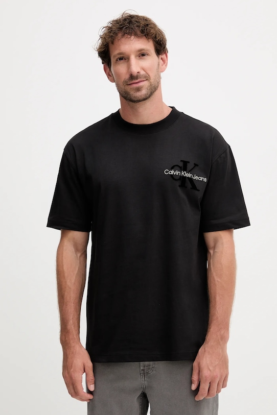 Bavlnené tričko Calvin Klein Jeans potlač čierna J30J327107