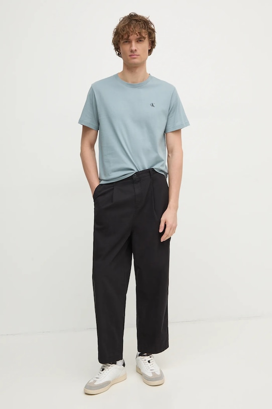 Хлопковая футболка Calvin Klein Jeans J30J327402 голубой SS25