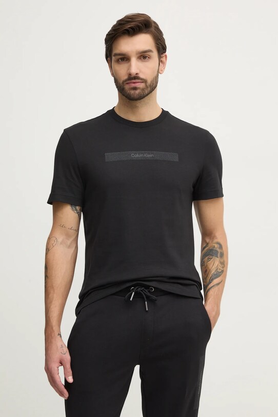 Хлопковая футболка Calvin Klein slim чёрный K10K113791