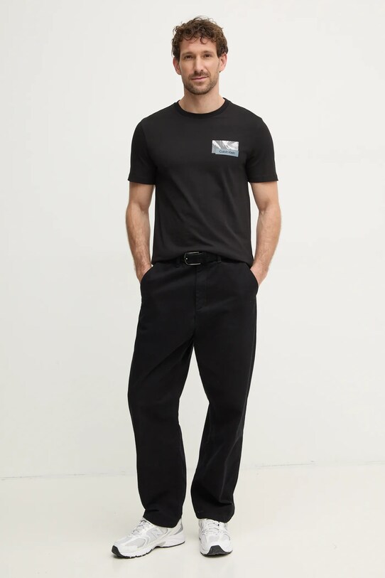 Хлопковая футболка Calvin Klein K10K113799 чёрный SS25