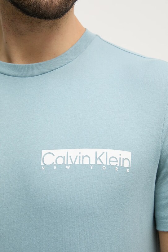 Calvin Klein t-shirt bawełniany K10K113800 turkusowy