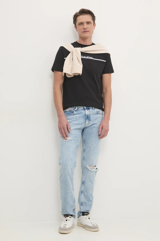 Хлопковая футболка Calvin Klein K10K113802 чёрный SS25