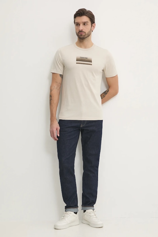 Tričko Calvin Klein K10K113803 béžová SS25