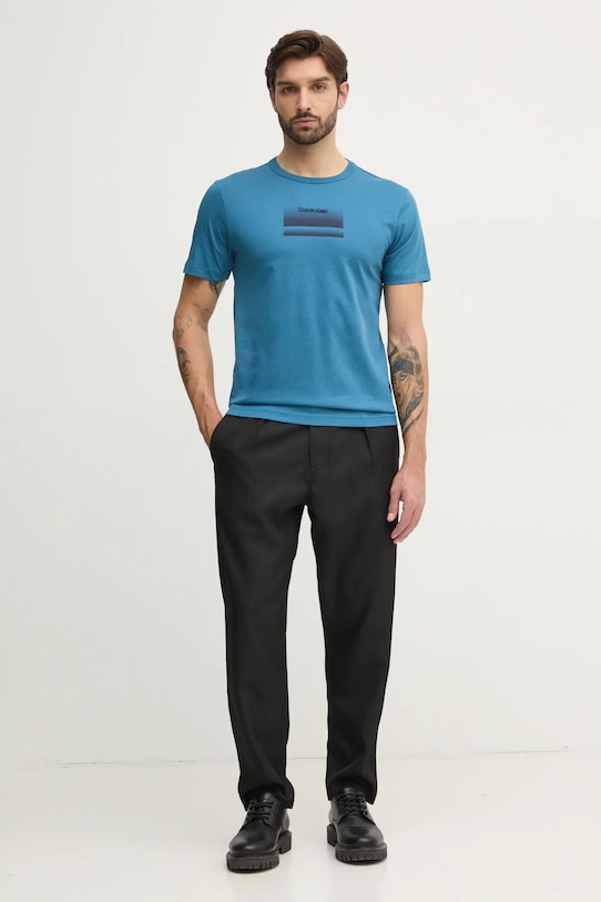 Calvin Klein t-shirt K10K113803 turkusowy SS25