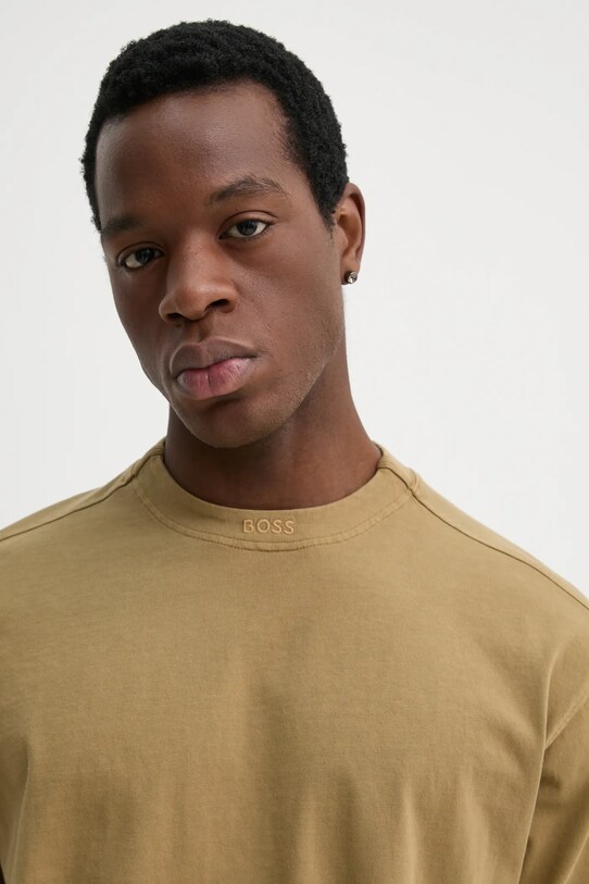 Bavlněné tričko BOSS Orange Te_Dye_ zelená 50521805