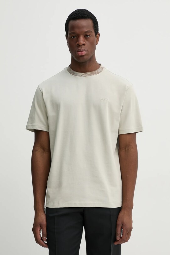 BOSS Orange t-shirt bawełniany bawełna szary 50530747