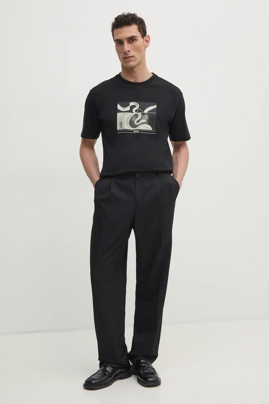 Boss Orange tricou din bumbac 50534919 negru SS25