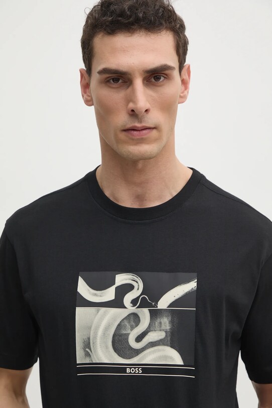 Boss Orange tricou din bumbac negru 50534919