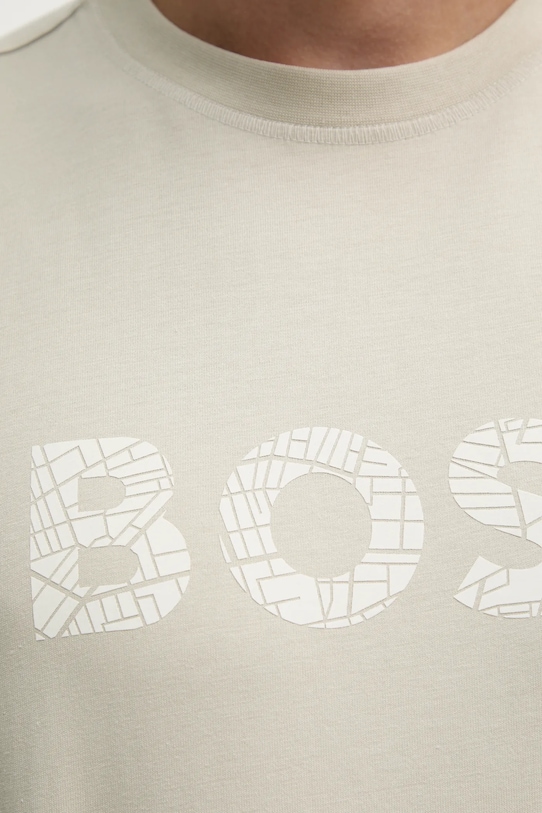 Хлопковая футболка BOSS Orange 50534923 бежевый