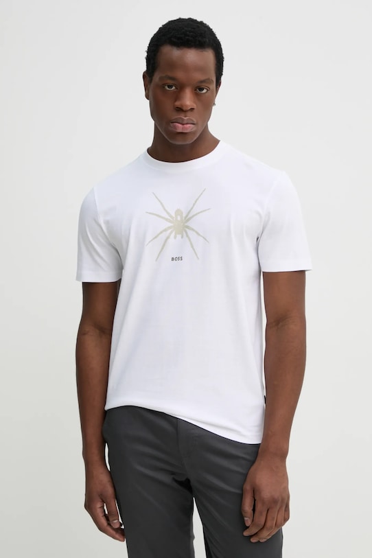 Βαμβακερό μπλουζάκι BOSS Orange βαμβάκι λευκό 50534924
