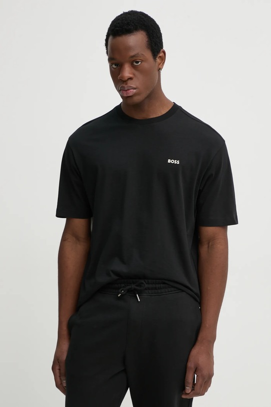 Ρούχα Βαμβακερό μπλουζάκι BOSS Orange 50534925 μαύρο