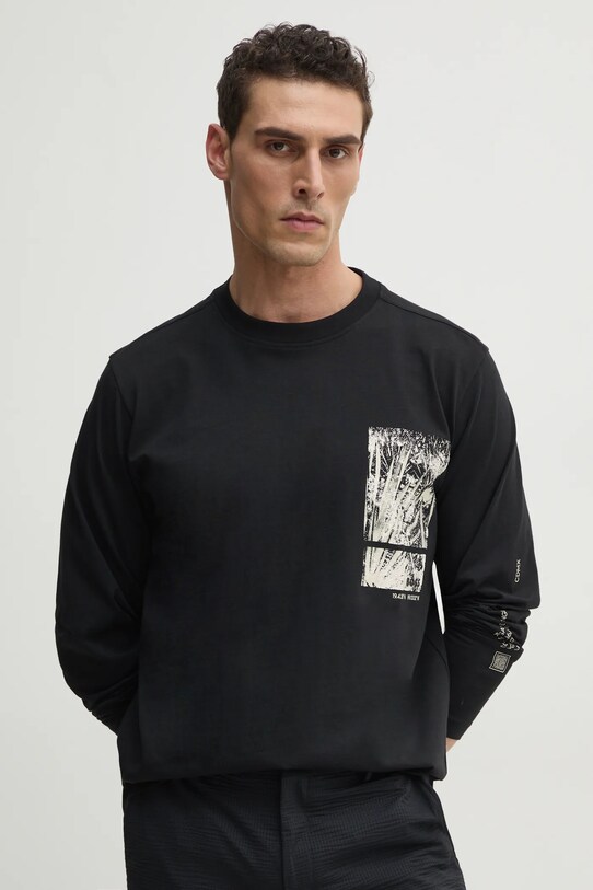 BOSS Orange longsleeve din bumbac print negru 50534926