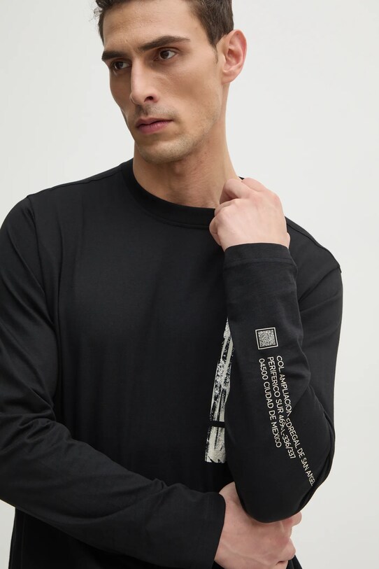 BOSS Orange longsleeve din bumbac negru 50534926