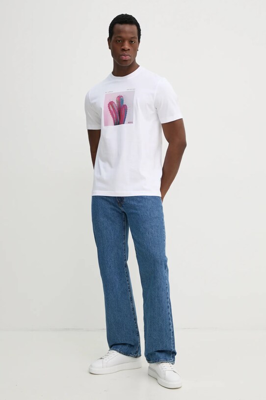 BOSS Orange tricou din bumbac 50535079 alb SS25