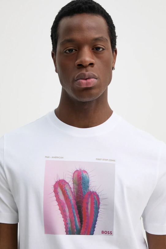 Pamučna majica BOSS Orange bijela 50535079