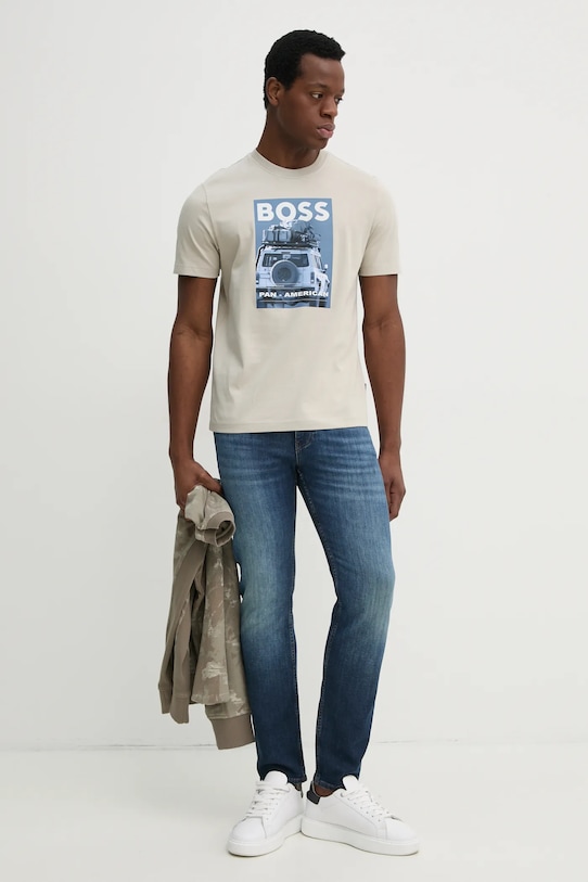 BOSS Orange tricou din bumbac 50535079 bej SS25