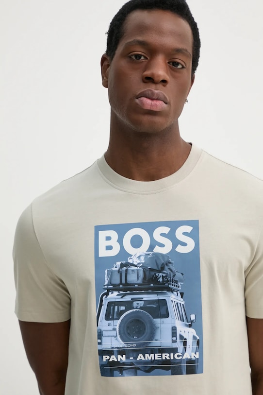 BOSS Orange tricou din bumbac bej 50535079