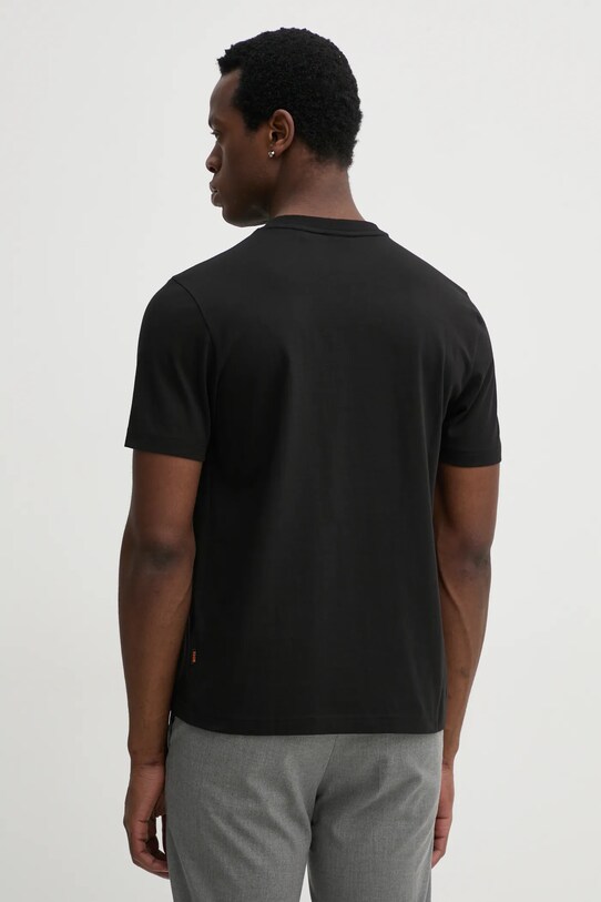 Oblačila Bombažna kratka majica BOSS Orange 50535079 črna