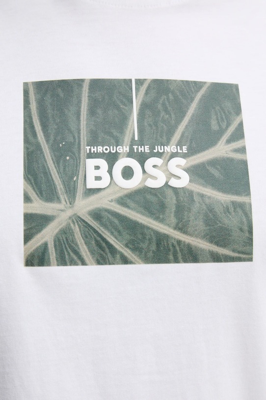 Βαμβακερό μπλουζάκι BOSS Orange 50535112 λευκό