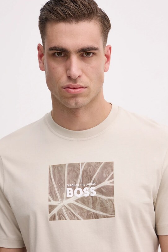 BOSS Orange t-shirt bawełniany beżowy 50535112