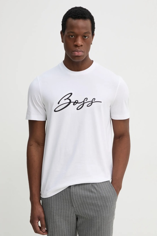 BOSS t-shirt bawełniany regular biały 50531309
