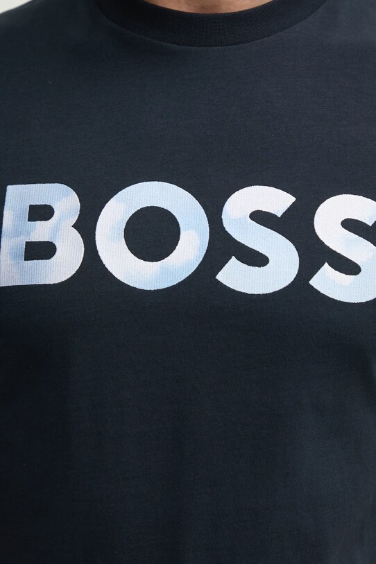 Бавовняна футболка BOSS 50531309 темно-синій