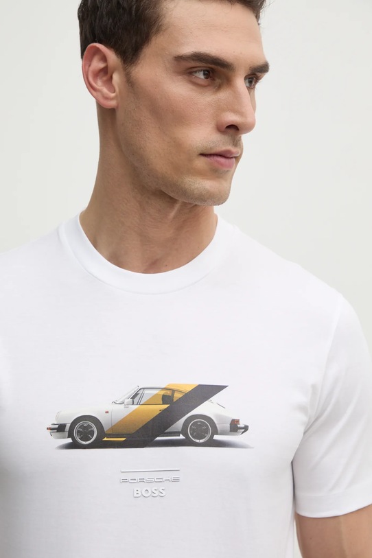 Bavlnené tričko BOSS biela 50531455