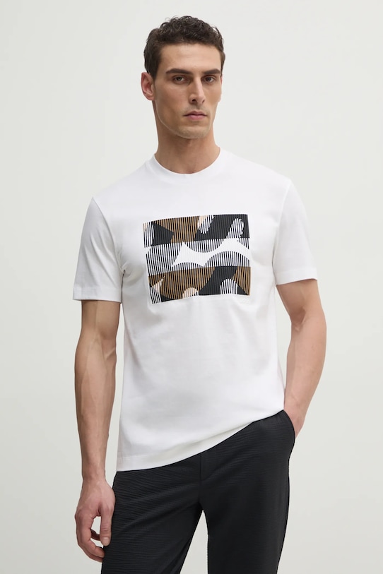 Хлопковая футболка BOSS regular белый 50531862