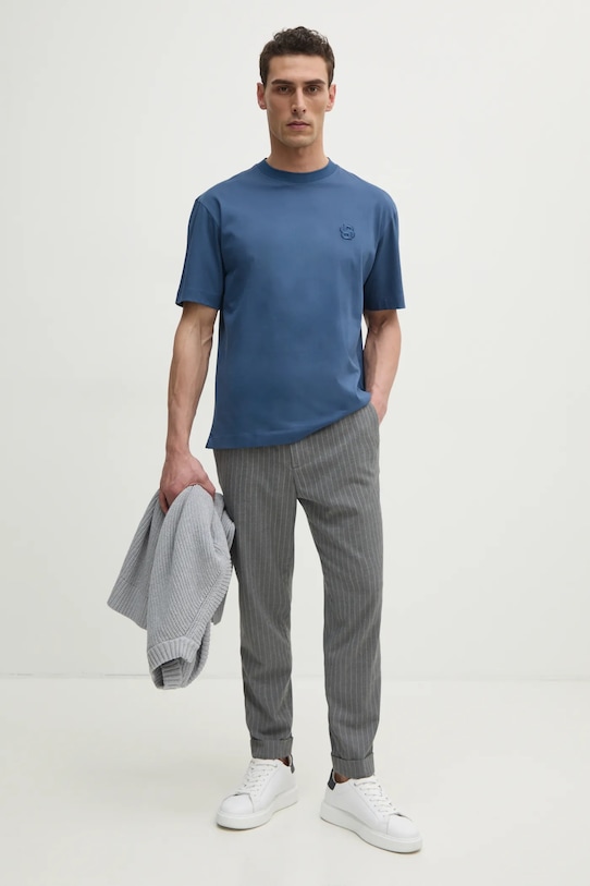 BOSS t-shirt bawełniany 50533343 niebieski SS25