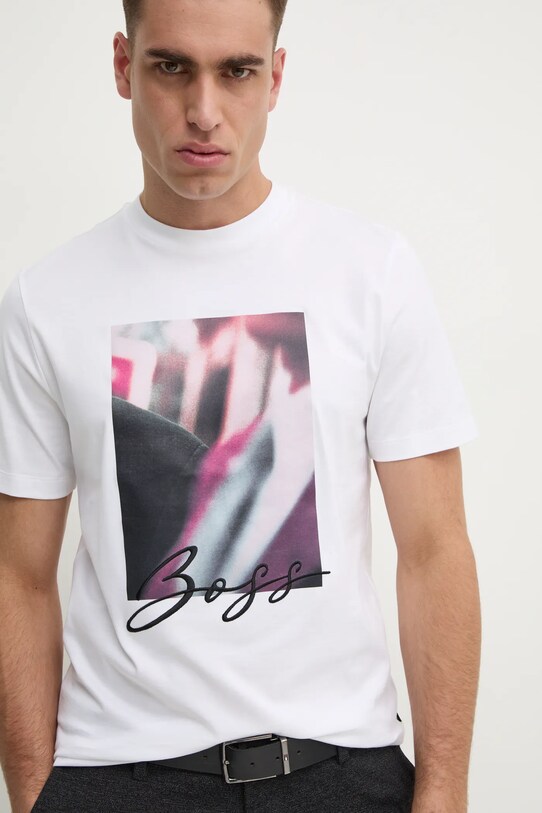 BOSS tricou din bumbac alb 50536460