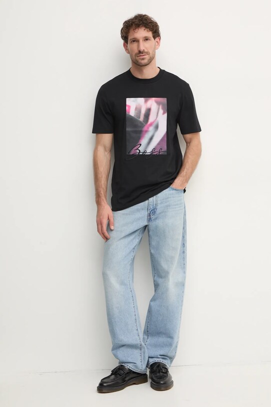 BOSS tricou din bumbac 50536460 negru SS25