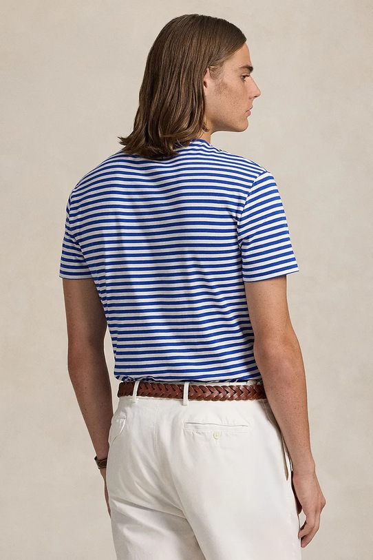 Бавовняна футболка Polo Ralph Lauren 710956828 блакитний SS25