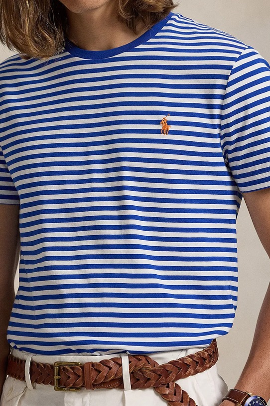 Бавовняна футболка Polo Ralph Lauren блакитний 710956828