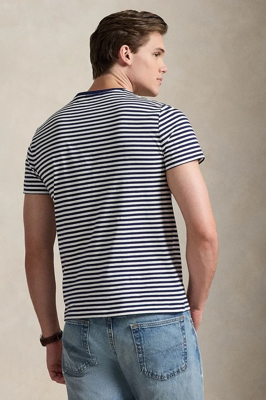 Βαμβακερό μπλουζάκι Polo Ralph Lauren 710956828 σκούρο μπλε SS26