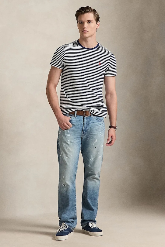 Oblačila Bombažna kratka majica Polo Ralph Lauren 710956828 mornarsko modra