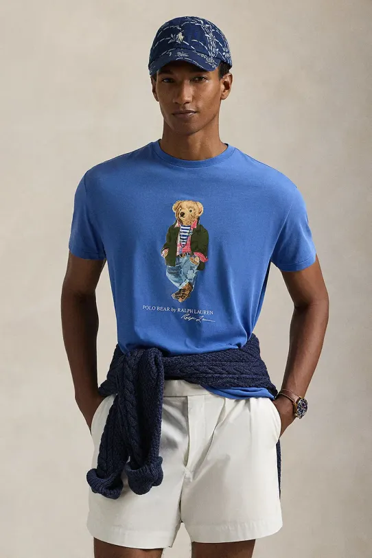 Polo Ralph Lauren pamut póló pamut kék 710958193