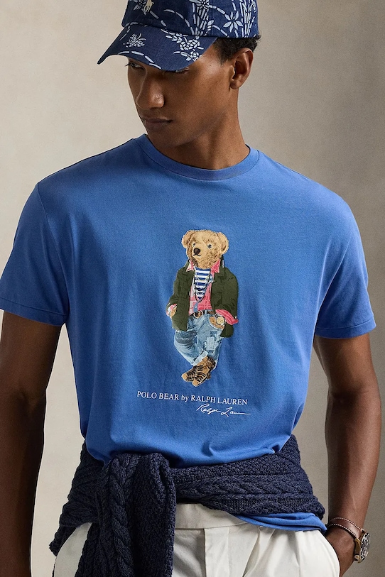 Polo Ralph Lauren pamut póló kék 710958193