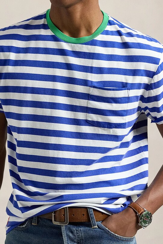 Бавовняна футболка Polo Ralph Lauren блакитний 710958202