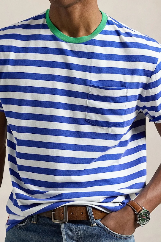 Bavlnené tričko Polo Ralph Lauren modrá 710958202