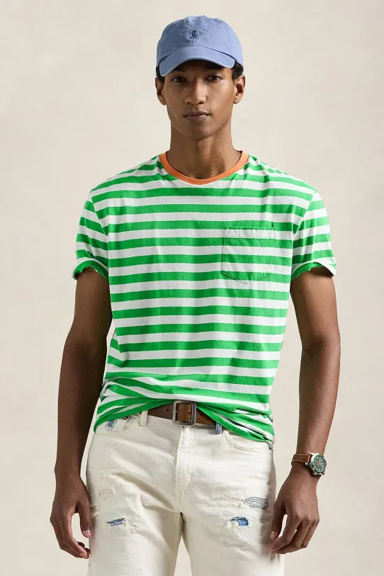 Polo Ralph Lauren t-shirt in cotone regolare verde 710958202