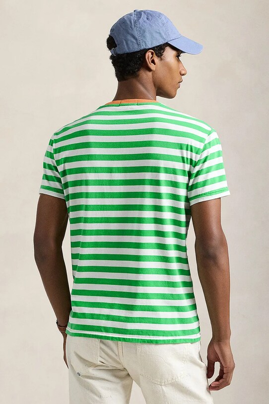 Хлопковая футболка Polo Ralph Lauren 710958202 зелёный SS25