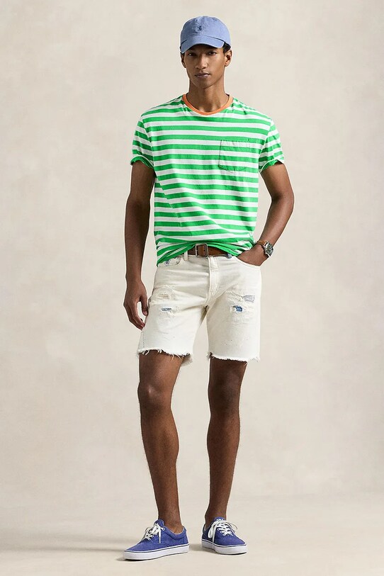 Одежда Хлопковая футболка Polo Ralph Lauren 710958202 зелёный