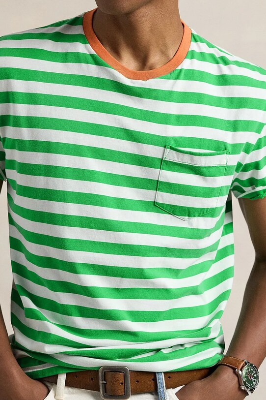 Хлопковая футболка Polo Ralph Lauren зелёный 710958202