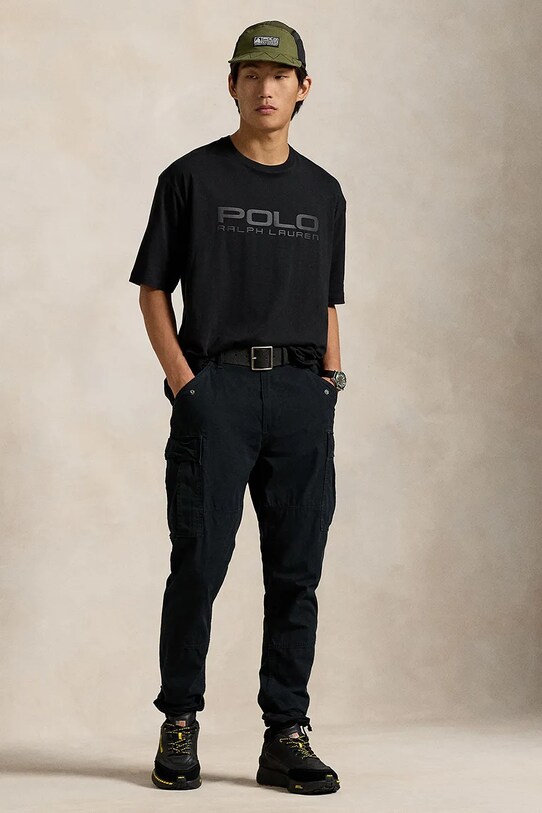 Ruházat Polo Ralph Lauren pamut póló 710959027 fekete