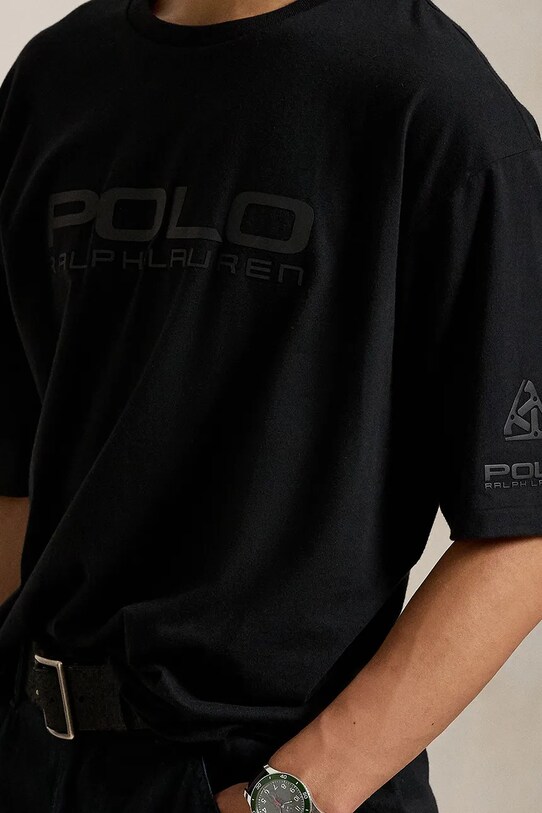 Polo Ralph Lauren pamut póló fekete 710959027