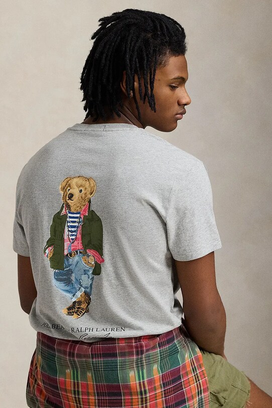 Бавовняна футболка Polo Ralph Lauren 710961125 сірий