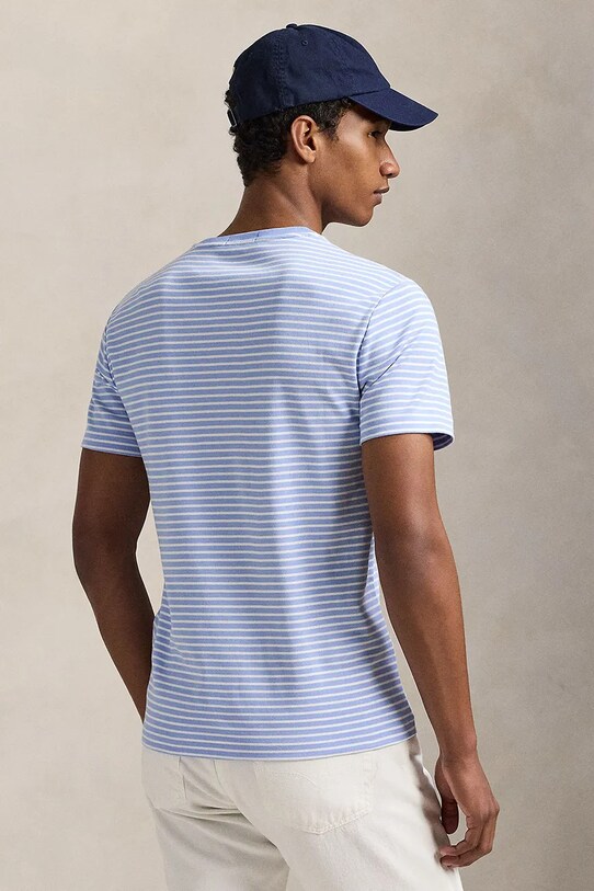 Bavlnené tričko Polo Ralph Lauren 710961128 modrá SS25