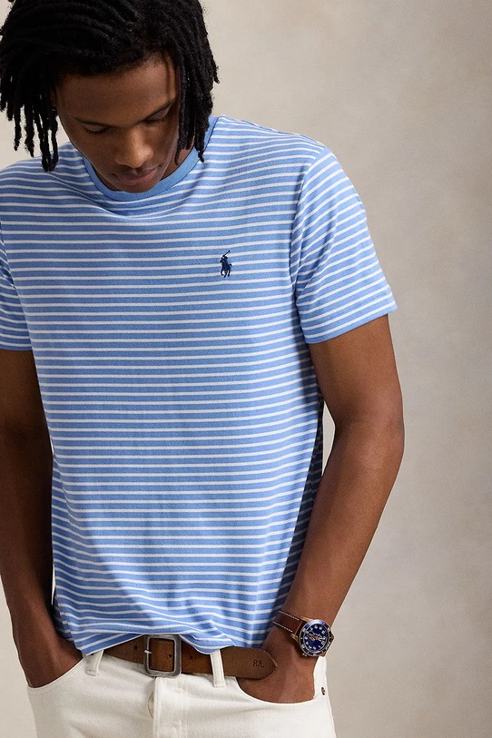 Bavlnené tričko Polo Ralph Lauren modrá 710961128