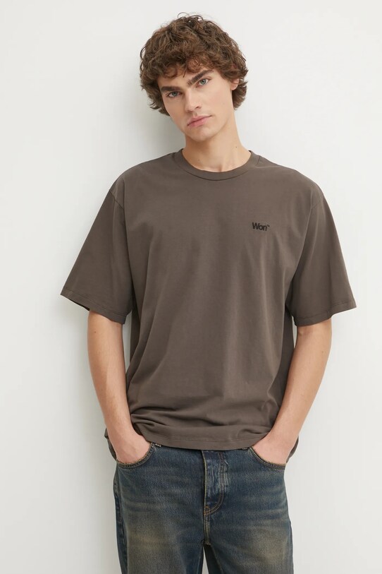 Бавовняна футболка Won Hundred коричневий 3415.12063